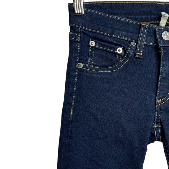 Rag and Bone Slim Skinny Mid Rise Skinny Leg Dark Blue Jeans 23 - Picture 6 of 15